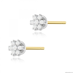 Kolczyki K0026 z diamentami żółte złoto