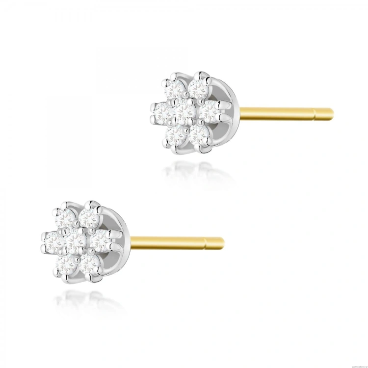 Kolczyki K0026 z diamentami żółte złoto