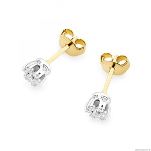Kolczyki K0026 z diamentami żółte złoto