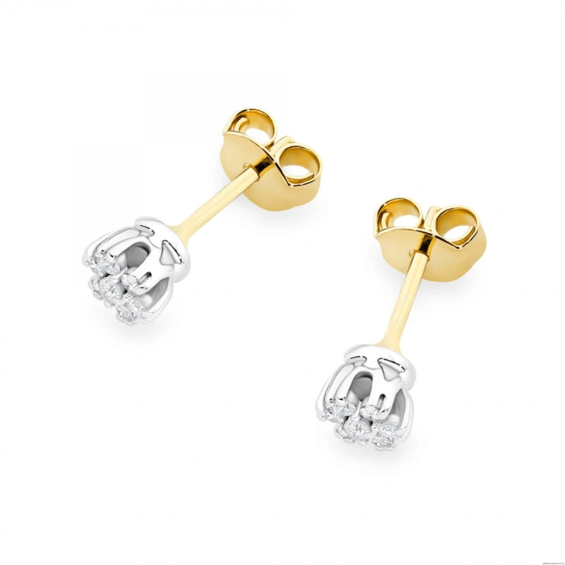 Kolczyki K0026 z diamentami żółte złoto