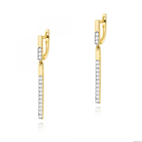 Kolczyki K0027 z diamentami żółte złoto