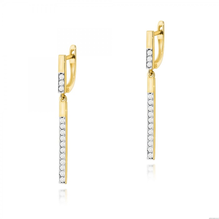 Kolczyki K0027 z diamentami żółte złoto