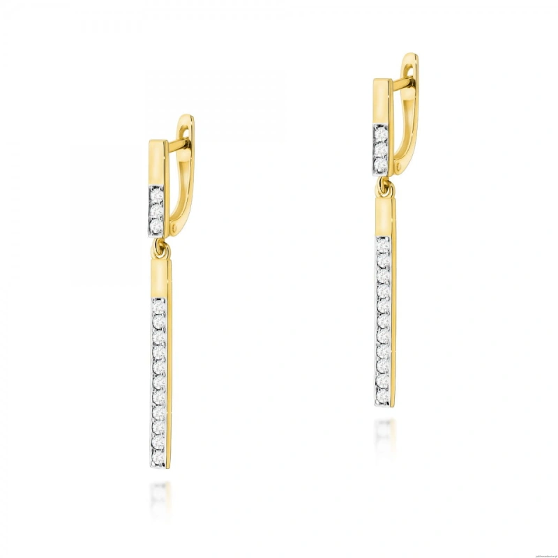 Kolczyki K0027 z diamentami żółte złoto