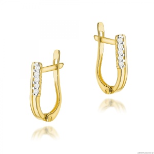 Kolczyki K0028 z diamentami żółte złoto