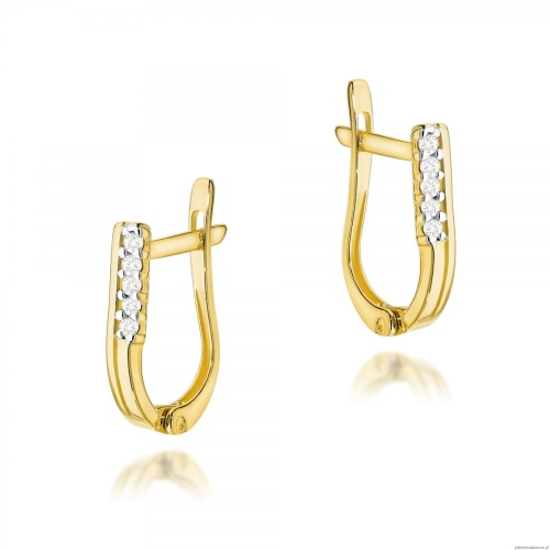 Kolczyki K0028 z diamentami żółte złoto
