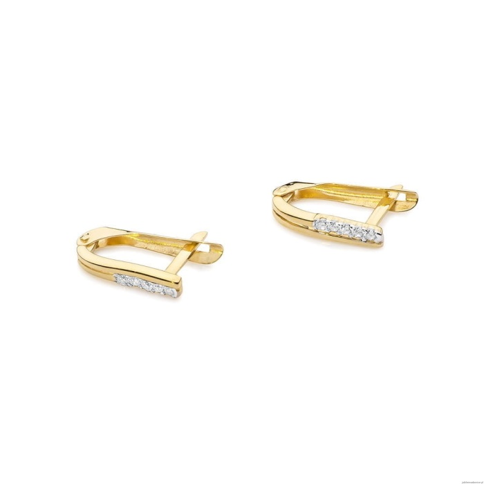 Kolczyki K0028 z diamentami żółte złoto