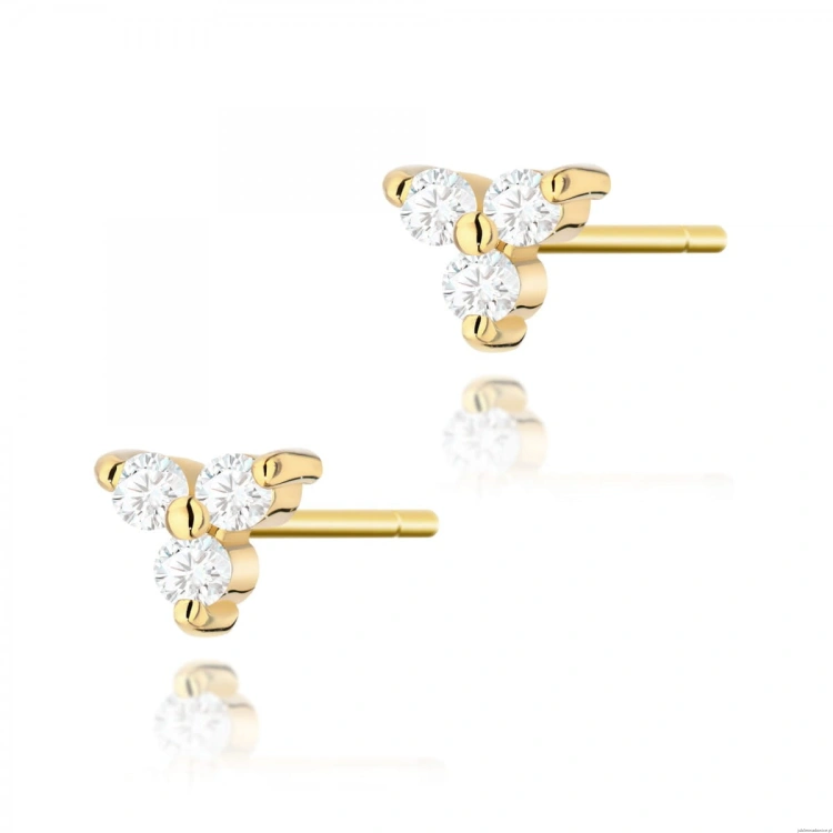 Kolczyki K0033 z diamentami żółte złoto
