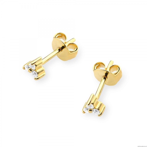 Kolczyki K0033 z diamentami żółte złoto