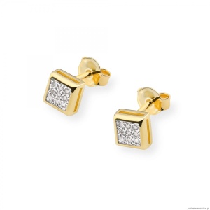 Kolczyki K0036 z diamentami żółte złoto