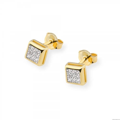 Kolczyki K0036 z diamentami żółte złoto