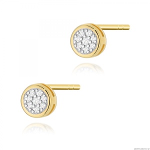 Kolczyki K0041 z diamentami żółte złoto