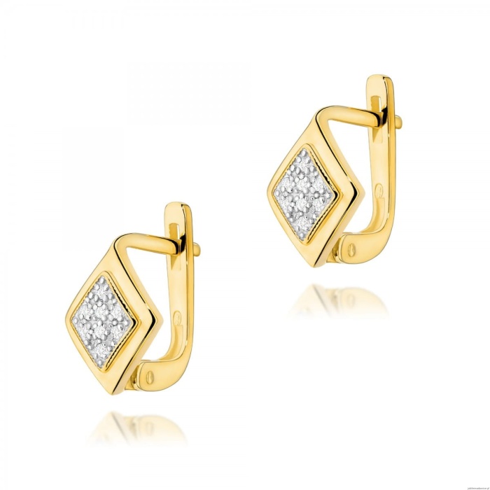 Kolczyki K0052 z diamentami żółte złoto