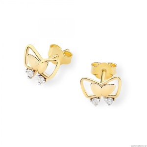 Kolczyki K0059 z diamentami żółte złoto
