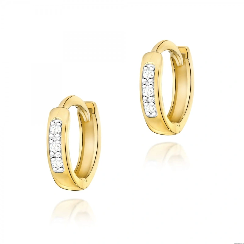 Kolczyki K0235 z diamentami żółte złoto