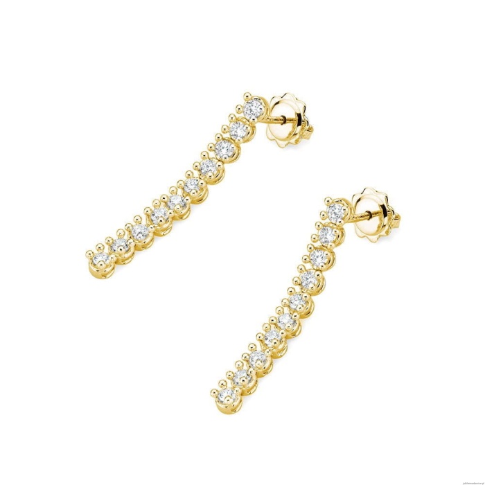 Kolczyki K0330 z diamentami żółte złoto