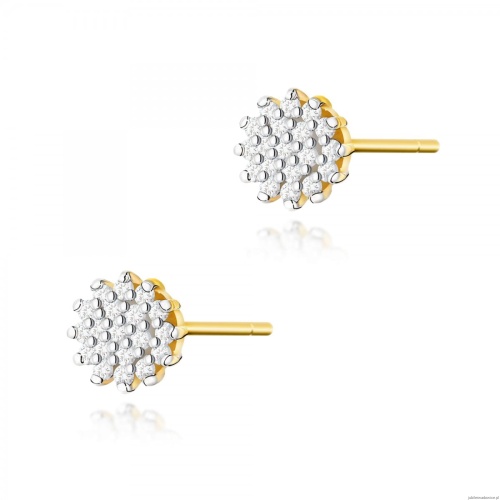 Kolczyki K0401 z diamentami żółte złoto