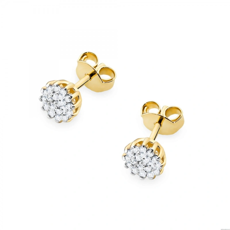 Kolczyki K0401 z diamentami żółte złoto