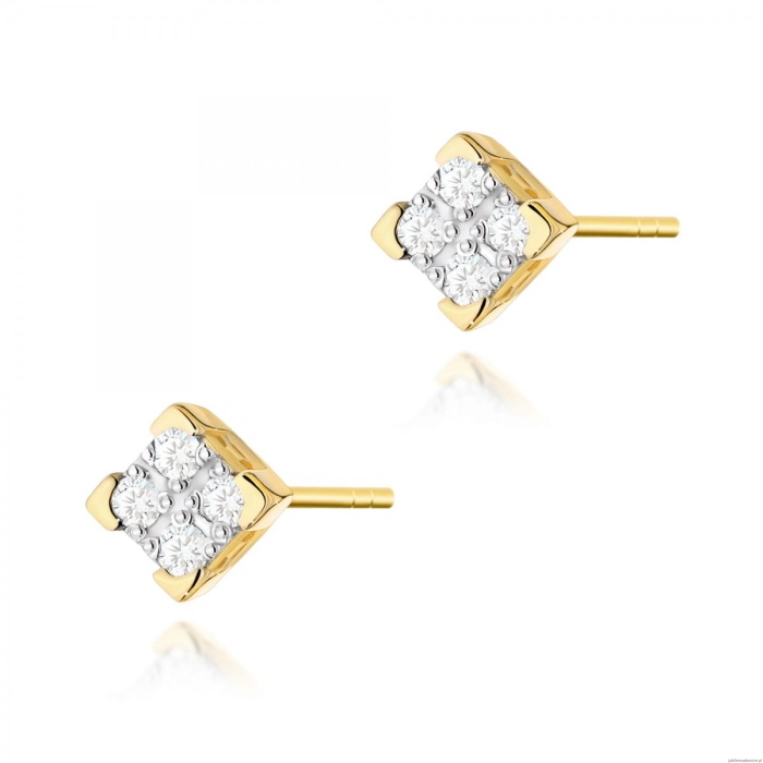 Kolczyki K0402 z diamentami żółte złoto