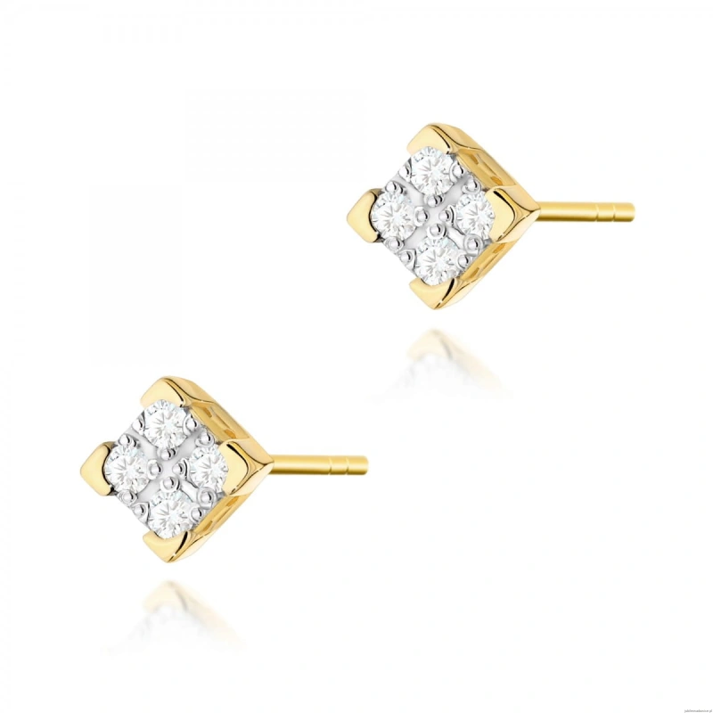 Kolczyki K0402 z diamentami żółte złoto