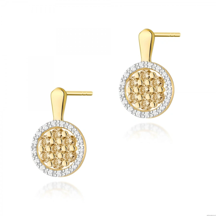 Kolczyki K0440 z diamentami żółte złoto