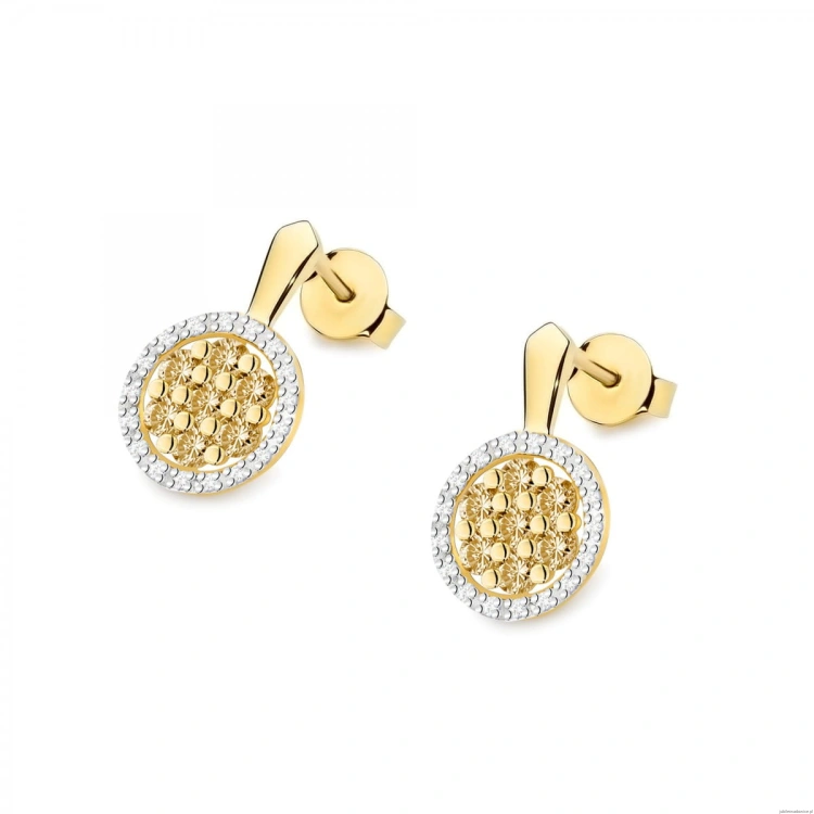 Kolczyki K0440 z diamentami żółte złoto