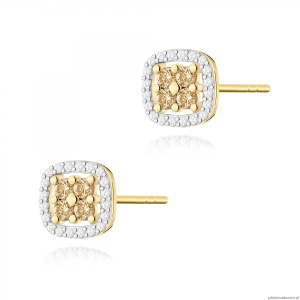 Kolczyki K0441 z diamentami żółte złoto