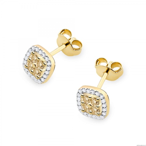 Kolczyki K0441 z diamentami żółte złoto