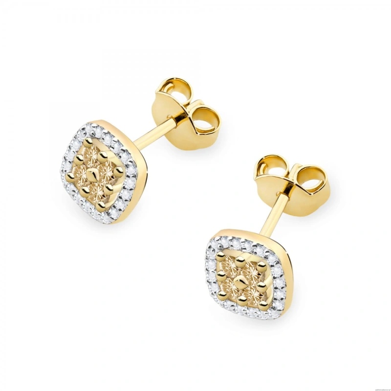 Kolczyki K0441 z diamentami żółte złoto