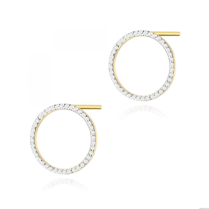 Kolczyki K0442 z diamentami żółte złoto