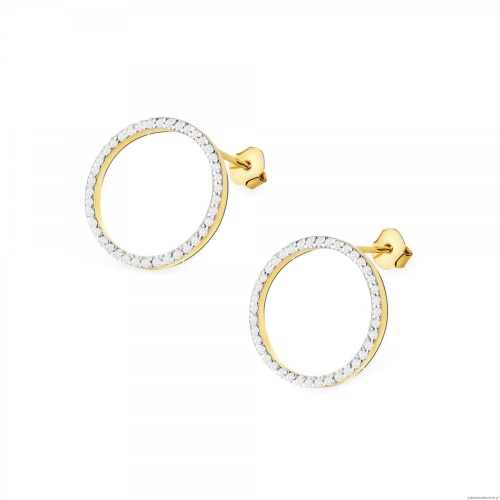 Kolczyki K0442 z diamentami żółte złoto