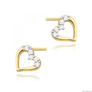 Kolczyki K0503 z diamentami żółte złoto