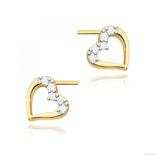 Kolczyki K0503 z diamentami żółte złoto