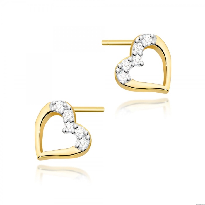 Kolczyki K0503 z diamentami żółte złoto