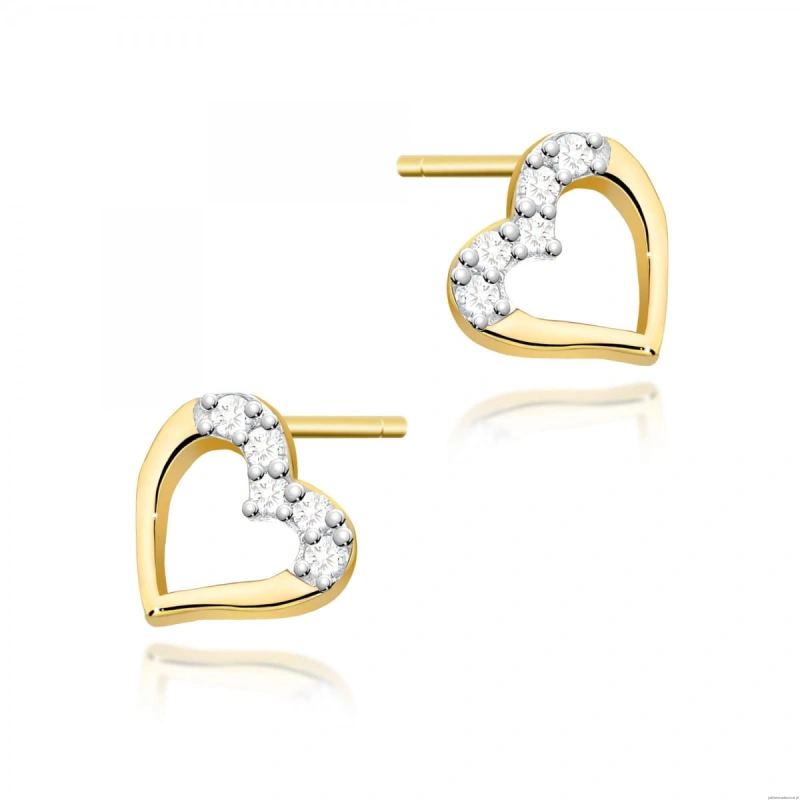 Kolczyki K0503 z diamentami żółte złoto