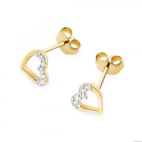 Kolczyki K0503 z diamentami żółte złoto