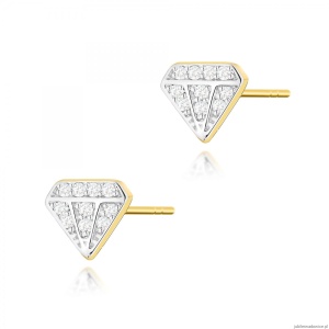 Kolczyki KO504 z diamentami żółte złoto