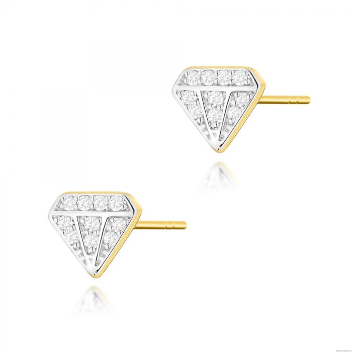 Kolczyki KO504 z diamentami żółte złoto