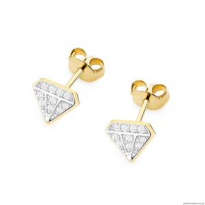Kolczyki KO504 z diamentami żółte złoto