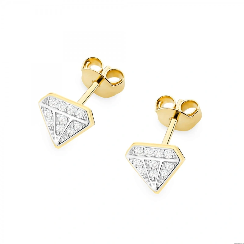 Kolczyki KO504 z diamentami żółte złoto