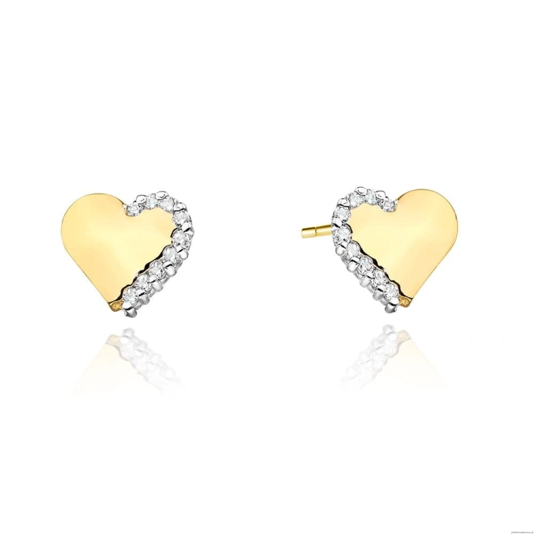 Kolczyki K0505 z diamentami żółte złoto