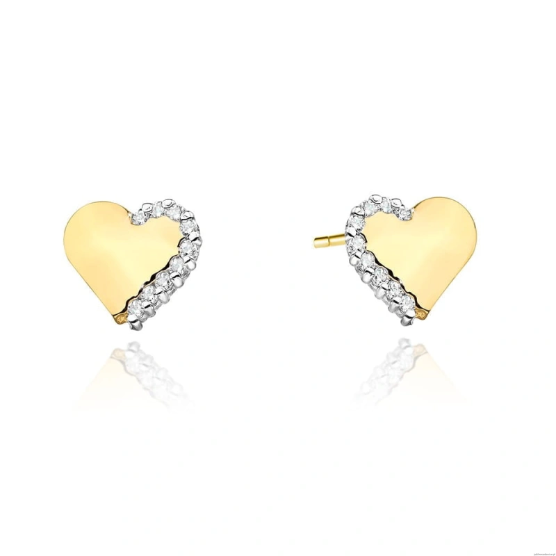 Kolczyki K0505 z diamentami żółte złoto