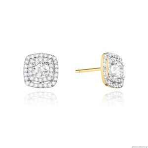 Kolczyki K0506 z diamentami żółte złoto