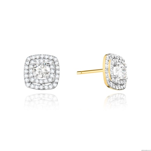 Kolczyki K0506 z diamentami żółte złoto
