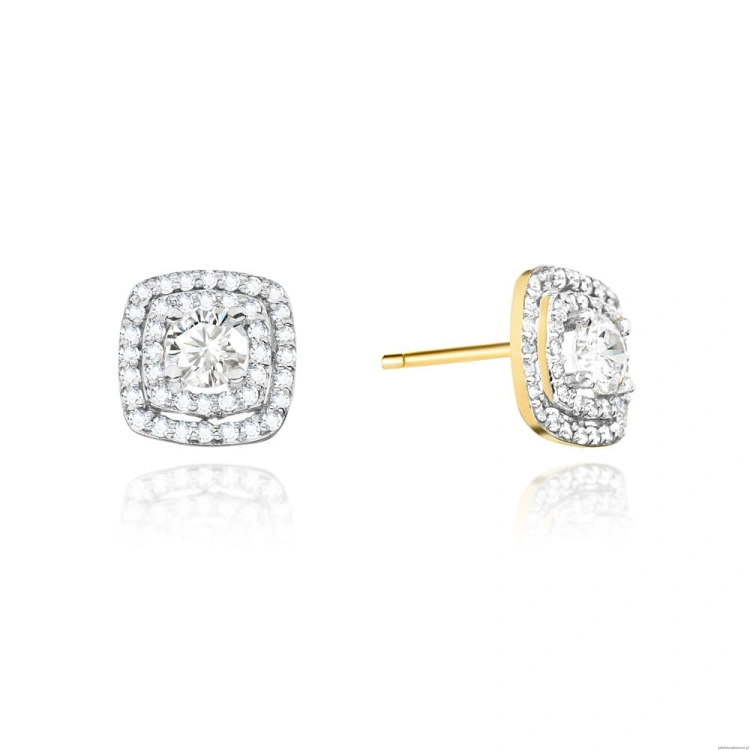 Kolczyki K0506 z diamentami żółte złoto