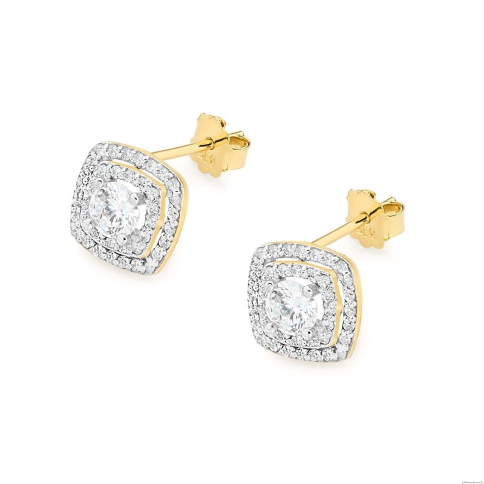 Kolczyki K0506 z diamentami żółte złoto