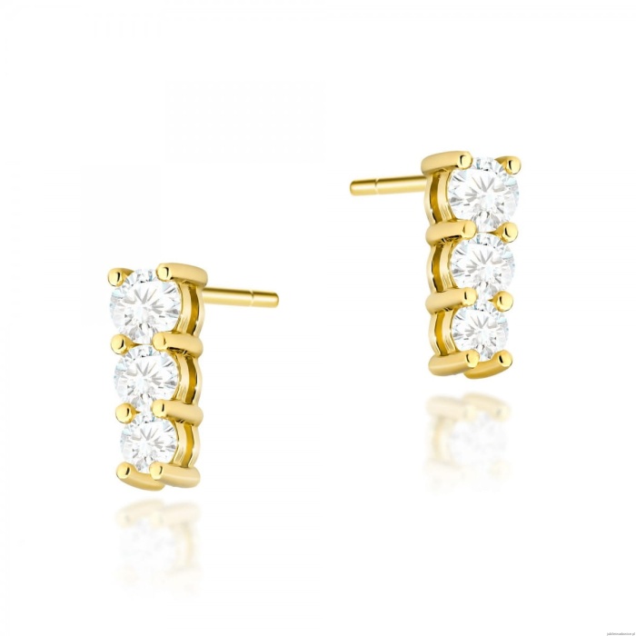 Kolczyki K0511 z diamentami żółte złoto