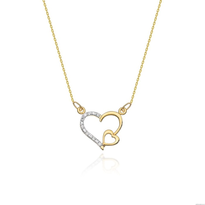 Naszyjnik C003 z diamentami żółte złoto