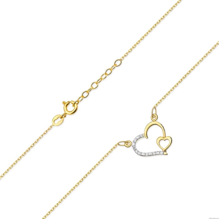 Naszyjnik C003 z diamentami żółte złoto