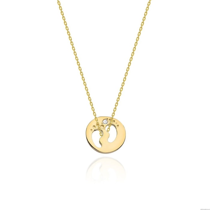 Naszyjnik C005 z diamentami żółte złoto