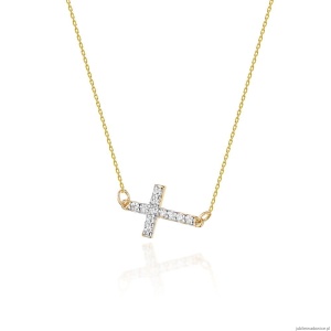 Naszyjnik C006 z diamentami żółte złoto